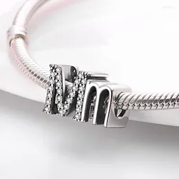 Inne platy uroki Ley 925 Sterling Silver The Letter M -Beade Fit Fit Oryginalna bransoletka panie biżuteria