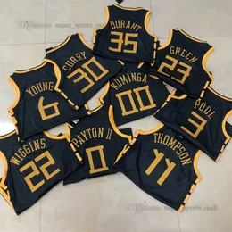 Maglie da basket stampate 30 Stephen 11 Klay Curry Thompson 22 Andrew 23 Draymond Wiggins Green 00 Jonathan 3 Poole Kuminga 0 Donte 6 Young DiVincenzo Jersey