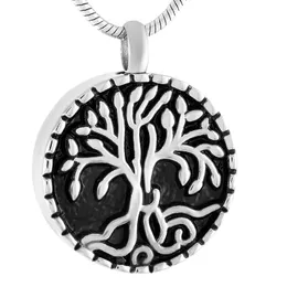 Pendant Necklaces Of Life Cremation Necklace For25mm Round Shape Stainless Steel Memorial Urn Locket Jewelry Engravable Tree Ash IJD9420Pend