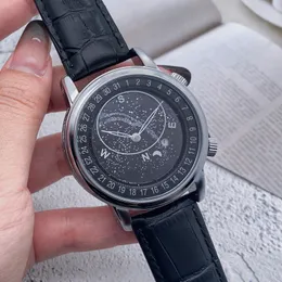 Watchsc - Relógio masculino automático de 40 mm com caixa de aço inoxidável, multimostradores, à prova d'água, luminoso, clássico, generoso, cinto preto, relógios ajustáveis