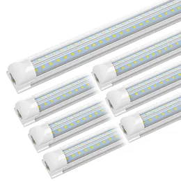 Estoque dos EUA T8 Integrado Luzes de tubo LED 5000k 4ft 40W Daylight White Tampa transparente V Tubos em forma de Light Shop Garage Office