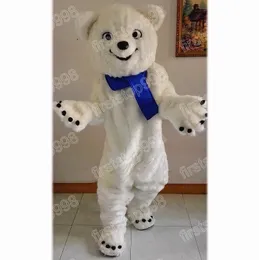 Halloween Polar Bear Mascot Costume Top Quality Cartoon Anime theme character Adults Size Christmas Outdoor Advertising Outfit Suit
