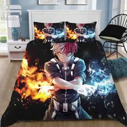 Shoto Todoroki boku Ho No Hero Academia 3D Bedding Set印刷布団カバークイーンキングツインサイズドロップシッピング