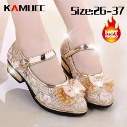 Baru Bayi Anak Perempuan Sandal Sepatu Putri Baji Fashion Pu Kulit Untuk Busur nonslip Tumit Rendah 220611