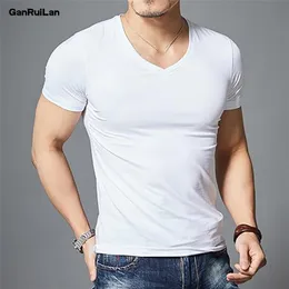 Top Tees Man T Shirt Fitness T-shirts Mens V neck Man T-shirt For Male Tshirts M-4XL Plus size B0667 220601