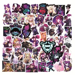 50pcs /ロットリーグのレジェンズゲーム女性のチームKDAステッカーAkali Ahr Evelynn Kaisa漫画のステッカーのギタースケートボードサーフボード