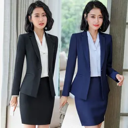 Women's Two Piece Pants Spring Deigns Formal Uniform Slim OL Styles Women Business Suits Lady Office Work Suit Pockets Blazer FemininoWomen'