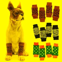 Hundebekleidung 4 Teile/satz Winter Haustier Warme Beinschutz Katze Welpen Baumwolle Wärmer Socken Anti-schmutzige Knie SuppliesDog