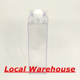 Local Warehouse 17oz Clear Milk Water Bottles 500ml PP&PS Tumblers 7color Plastic Drinking Wine Cup BPA Free Kettle A12