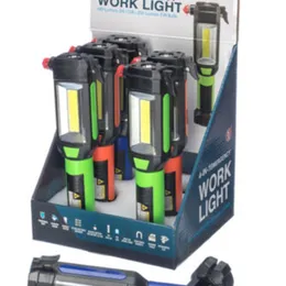 COB LED Taschenlampe Magnetic Work Light USB wiederaufladbare Fackelklapphaken Zeltlampe Laternenwagen Hammer Hammer -Notstromwerkzeug