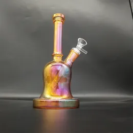 8,9 Zoll Shisha Orange Dickes Glas Metallische Bong Tabak Rauchen Wasserpfeife Becher Bubbler Rauchpfeifen Bongs Flaschen