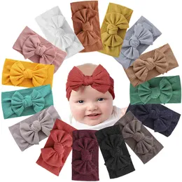 15 färger mjuka breda baby stripe headbands med 4.5 tums hårbåge headwrraps turban för tjejer spädbarn nyfödda hår tillbehör aa220323