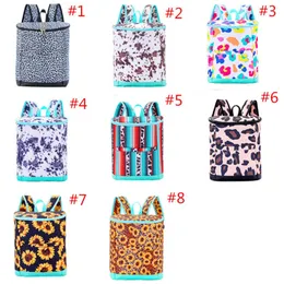 Lunch Bags Leopard Cow Grain Backpack Canvas Thermal Insulated Box Campus Picnic School Food Storage Bag Students Backpacks 8 Colors Insulat