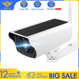 Telecamera di videosorveglianza WiFi Pannello solare Carica batteria 1080P Telecamera di sicurezza wireless Allarme movimento esterno Casa CCTV IP Cam AA220315