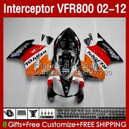 Honda VFR800 VFR 800 RR CC 800RRインターセプター02 03 04 04 05 06 03 04 05 06 07 VFR-800 2002 2008 2009 2011 2011 2012フェアリプレポートオレンジ