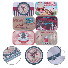 Gift Wrap 6pcs Merry Christmas Tin Box Candy Tinplate Case Organizer HolderGift