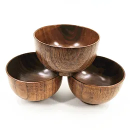 Children Solid Wood Small Rice Bowls Kitchen Eco-friendly Anti-scald Soup Bowl Restaurant Vegetable Fruit Salad Storage Bowl BH6611 WLY