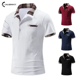 Mens Pure Cotton Manga Longa Polo Camisas Na Moda Marca Golf Camisetas Primavera e Outono Designer Roupas Tops 220504