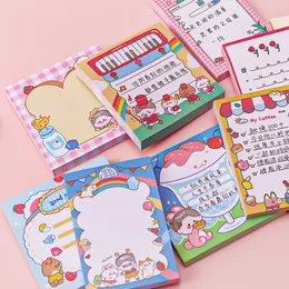 Sticky Notatki Notatniki Self-Stick Memo Pads Rabbit Animal Party Dream Girl's School School Gifts Cute Bear Stationery Shop 50 Arkusz 3.13 cal samoprzylepny