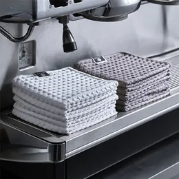 Barista bar toalha de leite shop shop cafephe da máquina de pano especial absorvendo água sem limpeza de fiapos brancos toalhas quadradas pequenas 220727