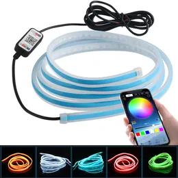 Universal LED Lights Strip For Hood Flexible Waterproof Car Engine Cover Decoration Lamp Auto Daytime Running Lights DRL 150CM