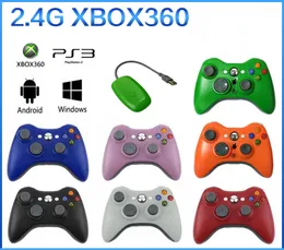 2.4G 무선 컨트롤러 게임 패드 로고 및 소매 포장 드롭십이있는 Microsoft X-Box 컨트롤러 용 Xbox360/PS3/PC 용 정확한 엄지 조이스틱 게임 패드