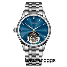 Zegarki biżuterii Aesop Manical Instrukcja wiatru Sapphire Na ręka na rękę Mężczyzna poza osi szkielet turbillon zegarek dla mężczyzn męski zegar luksus montre hom rządzą