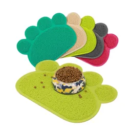 Pet Cat Dog Food Mat Feeding Placemat Paw Shaped Litter Pad Easy Washing Bowl Drinking Water Supplies Y200917