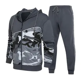 Мужские спортивные костюмы Мужские дорожки костюмы 2 упаковки Sweat -Suits наряды полные Zip Jackets спортивные брюки для пробежки тренажерный зал.