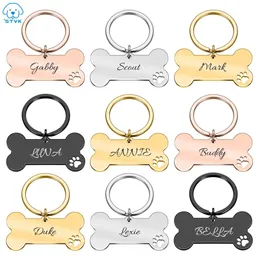 Personalizzato Pet ID Tag Portachiavi Inciso Pet ID Nome per Cat Puppy Dog Collar Tag Ciondolo Portachiavi Bone Pet Accessori 220610