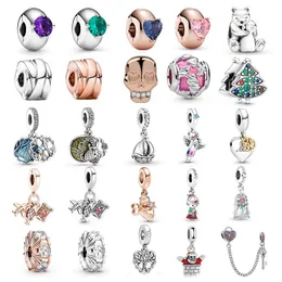New Popular 925 Sterling Silver Heart Key Space Heart Stuff Clip Bead Charm for Original Pandora Pendants DIY Bracelets Ladies Jewelry Fashion Accessories