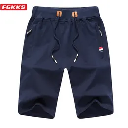 FGKKS Quality Brand Men Casual Shorts Summer Male Fashion Short Men s Solid Color Fitness Breathable 220714