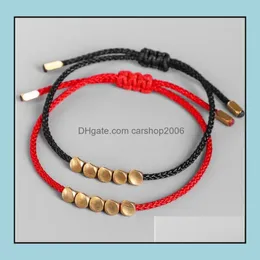 Braccialetti con ciondoli Gioielli fatti a mano Bracciale con perline di rame Bello filo di cera Amore fortunato per donne Uomini Regali Drop Delivery 2021 Xpvt8