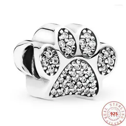 Pozostałe 100% 925 srebrne srebrne błyszczące psa nadruk pierzyki fit oryginalna bransoletka kobieca DIY Fine Jewelry Akcesoria Wynn22