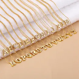 新しい到着女の子の最初の文字26アルファベットペンダントチャームファッションネックレスレディーズステンレス鋼の首都A-ZジュエリーゴールドクリスタルダイヤモンドCZストーン