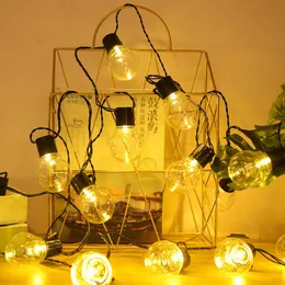 Strängar Led Globe Bulb Fairy Lights 3M 10LED 6M 20LED GARLAND JULDEDECORATIONS FÖR HEMBRUGDE HELJE EU/US PLUGLED