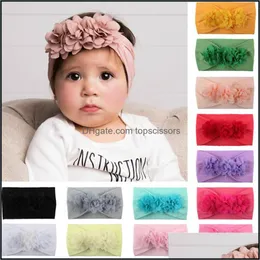 Hair Accessories Tools Products Lace Flower Bow Band Kids Toddler Solid Headwear Baby Grils Po Props Tool Drop Delivery 2021 Vniy6