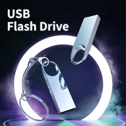 Chiavetta USB 2.0 personalizzata fai-da-te da 10 pezzi Pen Drive da 64 GB 32 GB 128 GB Pen Drive 128 64 32 GB Pendrive Metallo impermeabile Argento U Disco di memoria Memoria Chiavetta USB