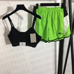 Roupas de ioga roupas de treino femininas colete colete shorts conjuntos de roupas femininas sexy corrida jogging calças esportivas de duas peças