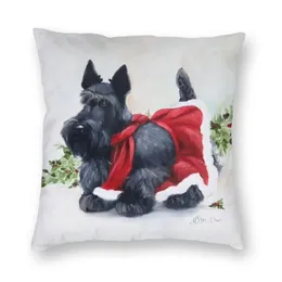 Kudde/dekorativ kudde Scottish Terrier Cushion Cover Sofa Decoration Scottie Dog Square Throw Case 45x45 Office CoJines Decorativos