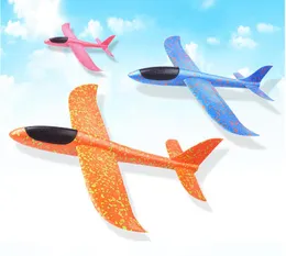 기타 LED 조명 48cm/35cm 어린이 손으로 날아가는 플라잉 글라이더 비행기 장난감 아이 거품 비행기 모델 야외 재미있는 장난감