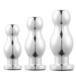 Metal Hollow Anal Plug para homens homens ânus massageador de massagador dilatador duche enema erótico brinquedos sexy itens de beleza