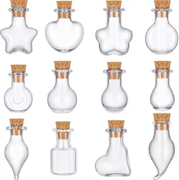 العناصر الجدة DIY المعلقات Cork سدادة التخزين القارورة زجاجات زجاجية صغيرة عينة الفارغة الجرار أتمنى الزجاجة الزفاف ديكور المنزل 20220607 D3