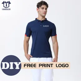 DIY Quick Drying Sports Polo Shirt Custom Design Company Print Print Emproidery Treasable Short Sleeve Classic 4XL 220614