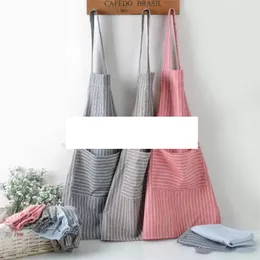 Karierte Streifenschürze, verstellbar, für Küche, Kochen, Unisex, Küchen, Kochschürze mit Taschen, Köche, Handwerk, Backen, Reinigen