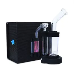 Nyaste LED plasma hookahs 14mm kvinnlig fog med skål Vattenrör 12 tums glas bongs 123mm basdiameter 5mm tjock olja DAB Rigs box pack