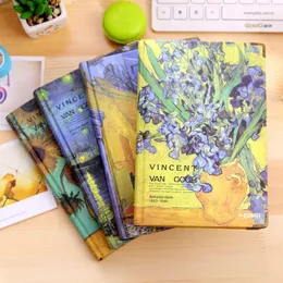 Notepads A5 128 Sheets Vintage Notebook Hardcover Van Gogh Color Page Thickened Agenda Memo Planner Schedule Diary Scrapbook