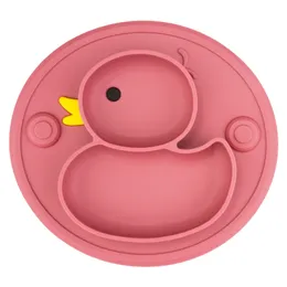 Qshare Baby Suction Plate Anti-Slip Silicone Dinnerware Divided Dishes for Toddler Feeding BPA Free 220512