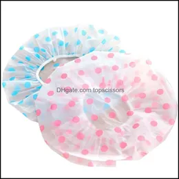 Clear Disposable Plastic Shower Caps Large Elastic Thick Bath Beanie Women Spa Bathing Accessory Fast Lx3331 Drop Delivery 2021 Tools Acce