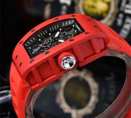 Lüks Richardmill Saat Moda Erkek İskeleti Kauçuk Otomatik Hareket Erkekler Ünlü Tasarımcı Erkek Spor Saatleri Montre de Luxe Bilek Saatleri 8JUZ